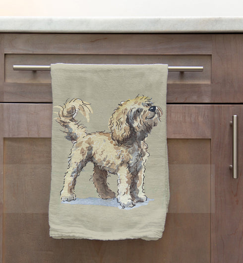 Cavapoo Blonde Tea Towel